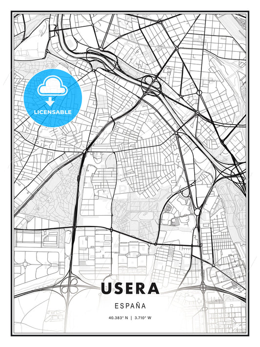 Usera, Spain, Modern Print Template in Various Formats - HEBSTREITS Sketches