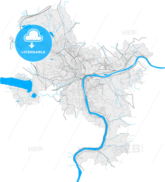 Ústí nad Labem, Czechia, high quality vector map