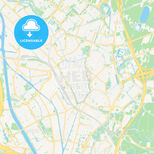 Utrecht, Netherlands Vector Map - Classic Colors