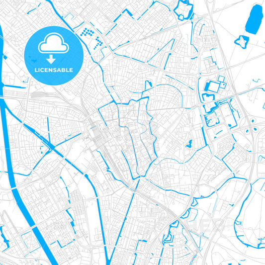 Utrecht, Netherlands bright two-toned vector map