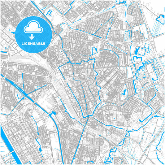 Utrecht, Utrecht, Netherlands, city map with high quality roads.