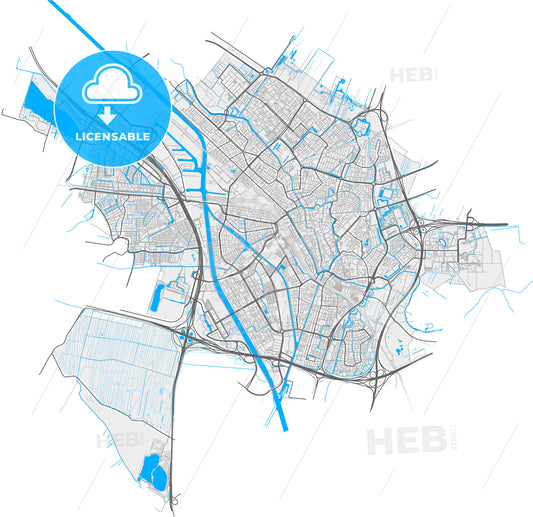 Utrecht, Utrecht, Netherlands, high quality vector map