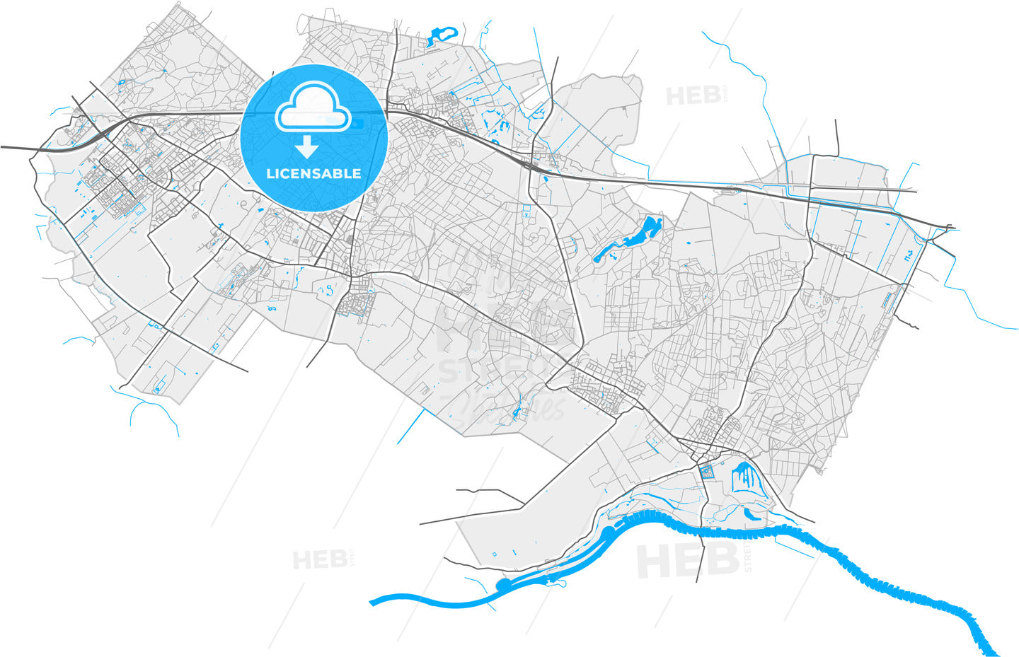 Utrechtse Heuvelrug, Utrecht, Netherlands, high quality vector map