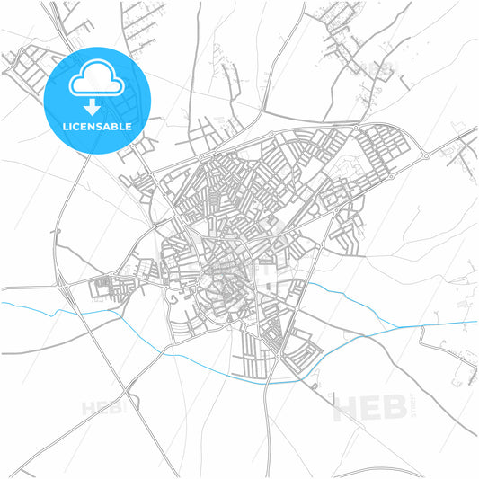 Utrera, Seville, Spain, city map with high quality roads.