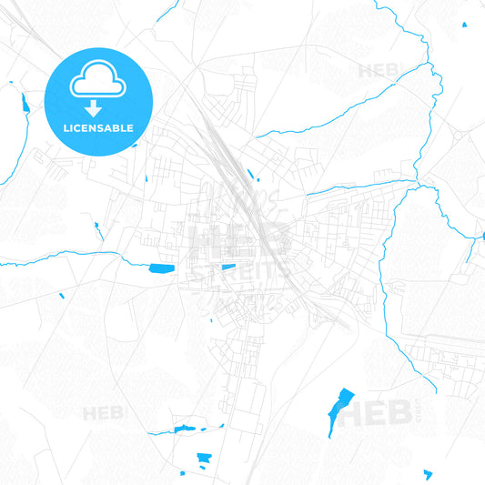 Uzlovaya, Russia PDF vector map with water in focus