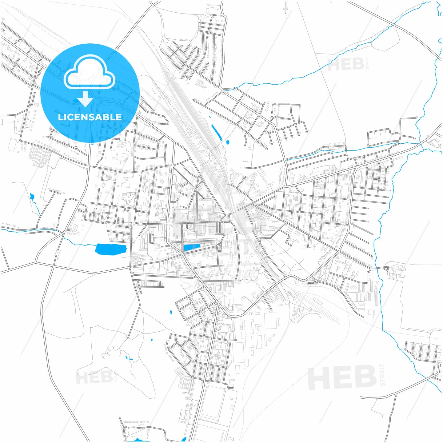 Uzlovaya, Tula Oblast, Russia, city map with high quality roads.