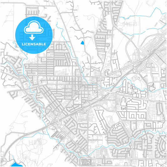 Vacaville, California, United States, city map with high quality roads.