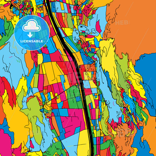 Vaduz Liechtenstein Colorful Map