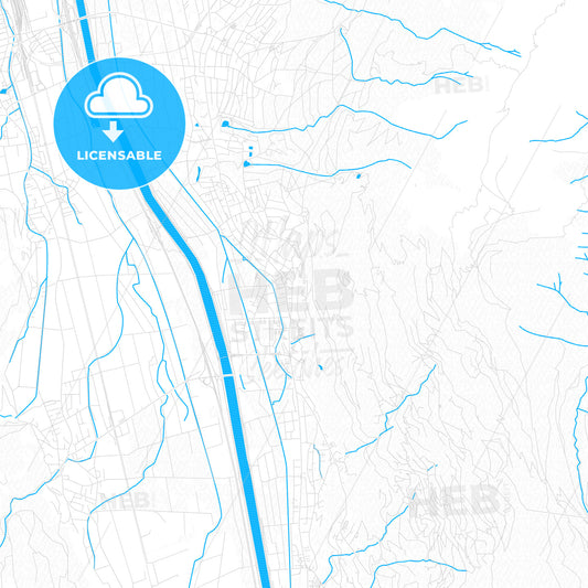 Vaduz, Liechtenstein PDF vector map with water in focus