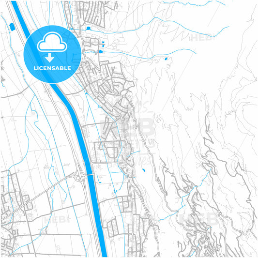 Vaduz, Liechtenstein, city map with high quality roads.