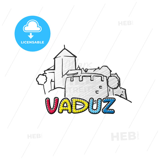 Vaduz beautiful sketched icon – instant download