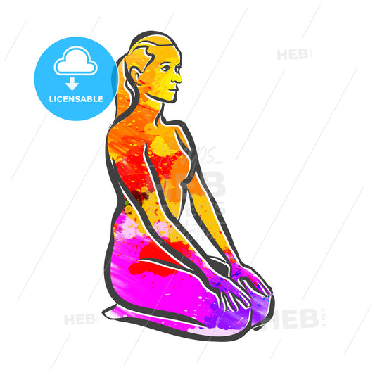 Vajrasana Yoga Colorful Logo