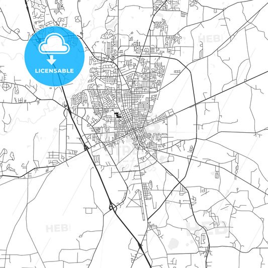 Valdosta, Georgia - Area Map - Light