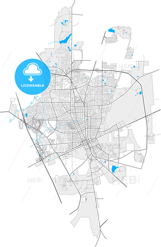 Valdosta, Georgia, United States, high quality vector map