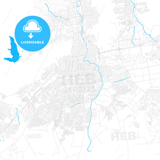 Valencia, Venezuela PDF vector map with water in focus