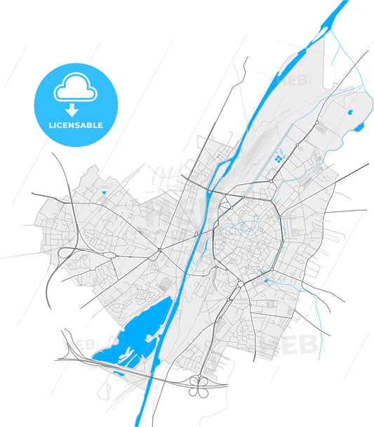 Valenciennes, Nord, France, high quality vector map