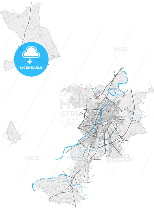 Valladolid, Spain, high quality vector map