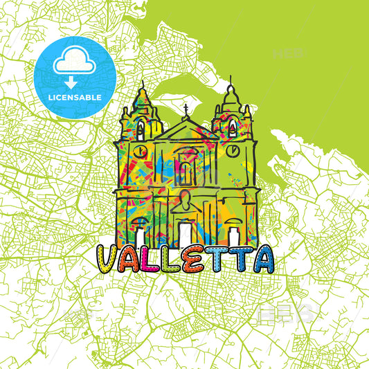 Valletta Travel Art Map