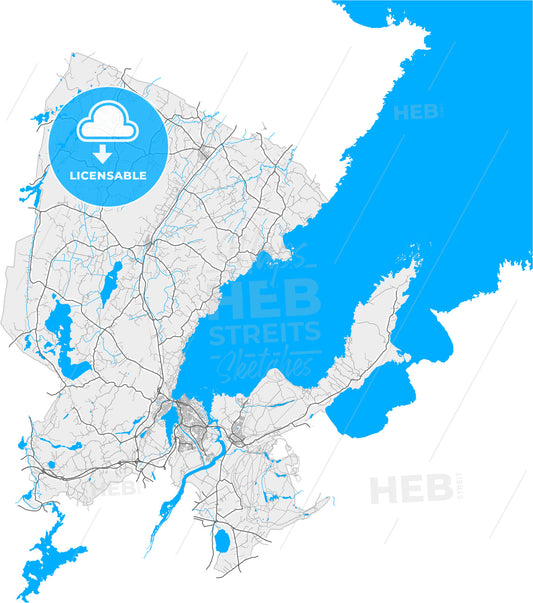 Vänersborg, Sweden, high quality vector map