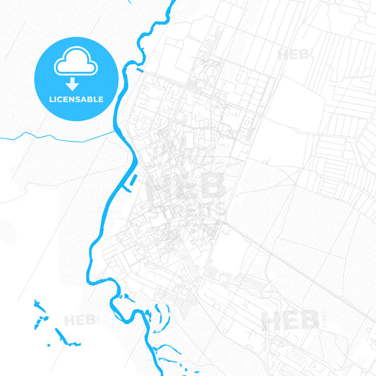 Varash, Ukraine PDF vector map with water in focus