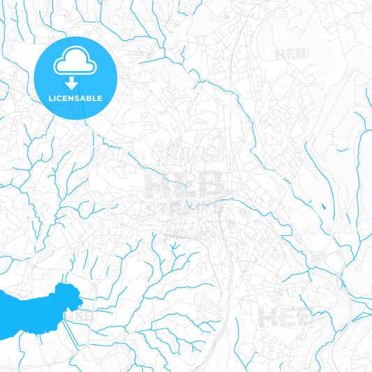 Varese, Italy PDF vector map with water in focus