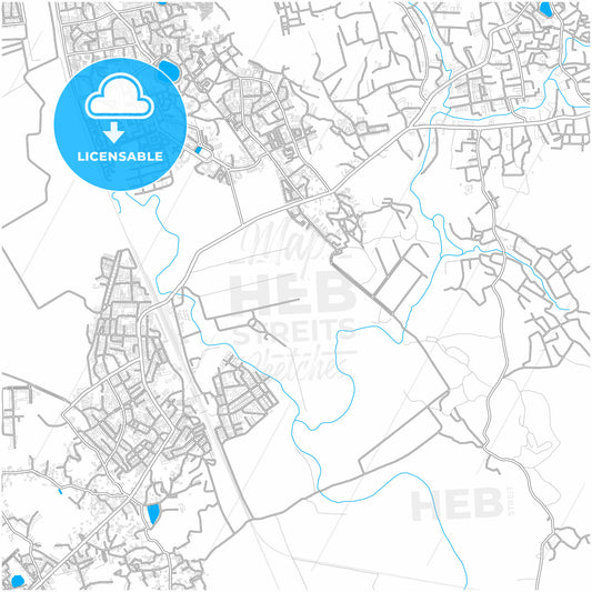 Vasai-Virar, Maharashtra, India, city map with high quality roads.