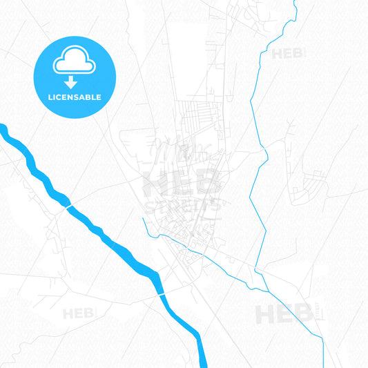 Vaslui, Romania PDF vector map with water in focus