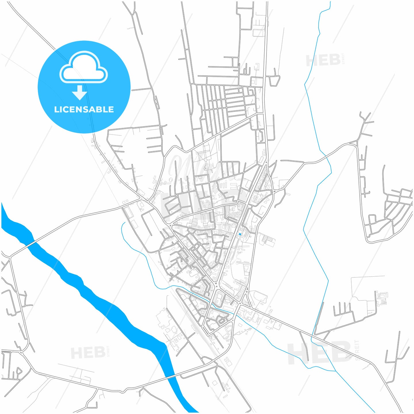 Vaslui, Vaslui, Romania, city map with high quality roads.