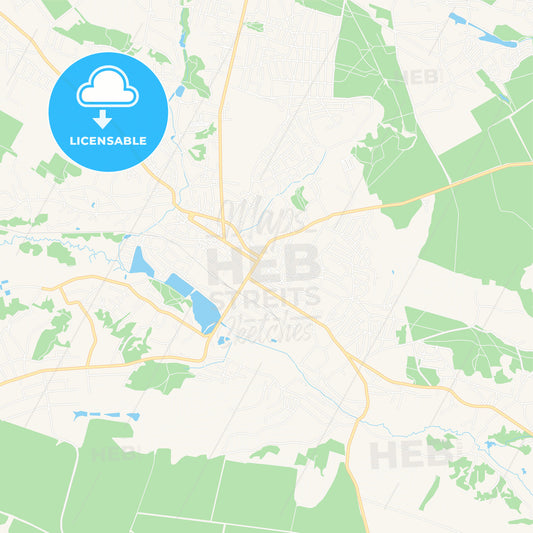 Vasylkiv, Ukraine Vector Map - Classic Colors