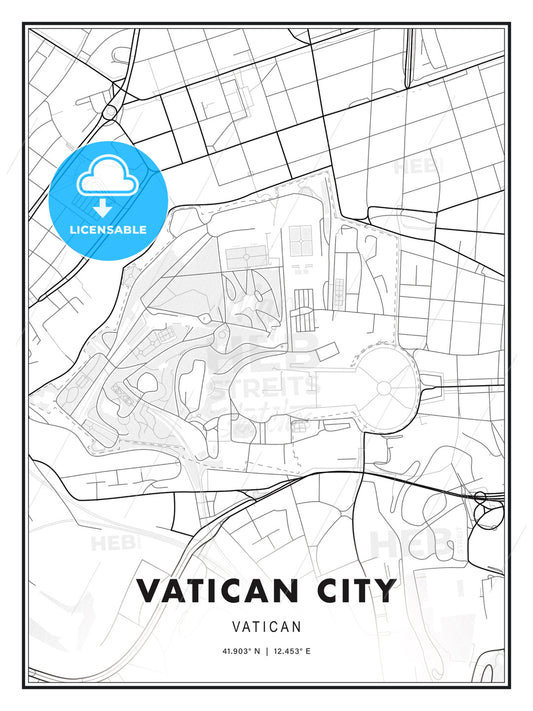 Vatican City, Vatican, Modern Print Template in Various Formats - HEBSTREITS Sketches