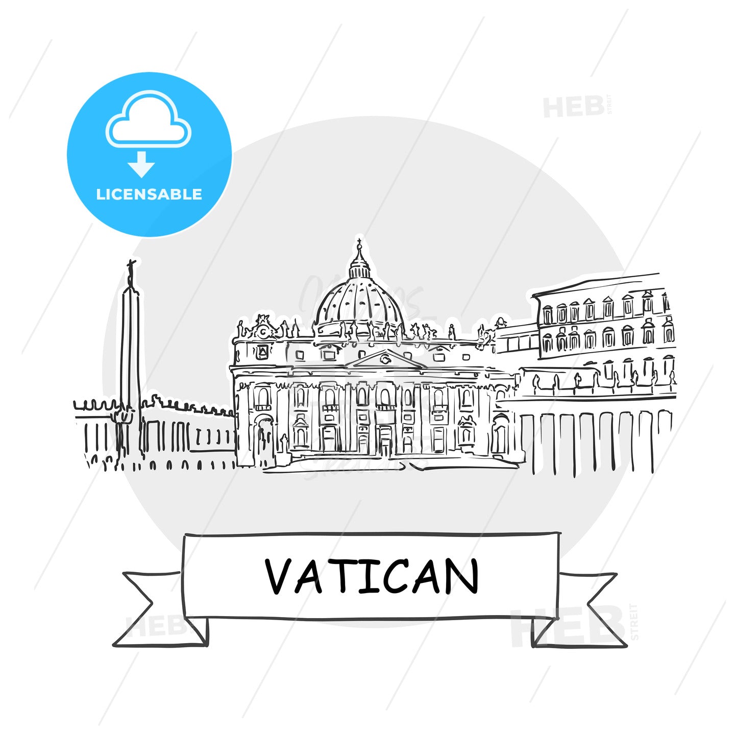 Vatican Cityscape Vector Sign – instant download