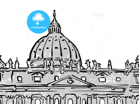 Vatican famous Travel Sketch – instant download