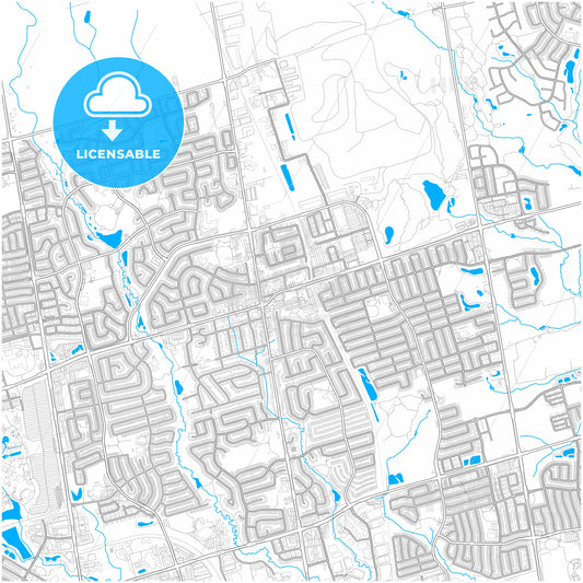 Vaughan, Ontario, Canada, city map with high quality roads.