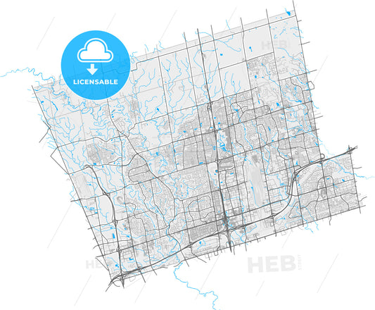 Vaughan, Ontario, Canada, high quality vector map