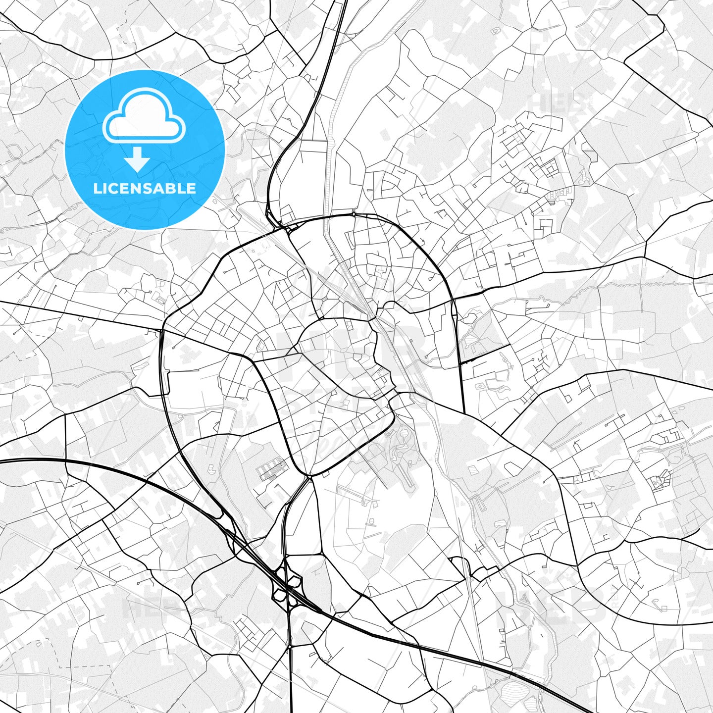 Vector PDF map of Aalst, Belgium