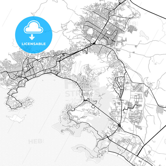 Vector PDF map of Acapulco, Mexico