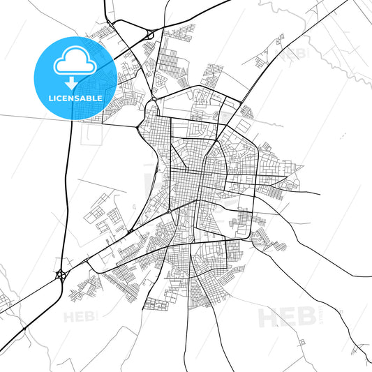 Vector PDF map of Acarigua, Venezuela