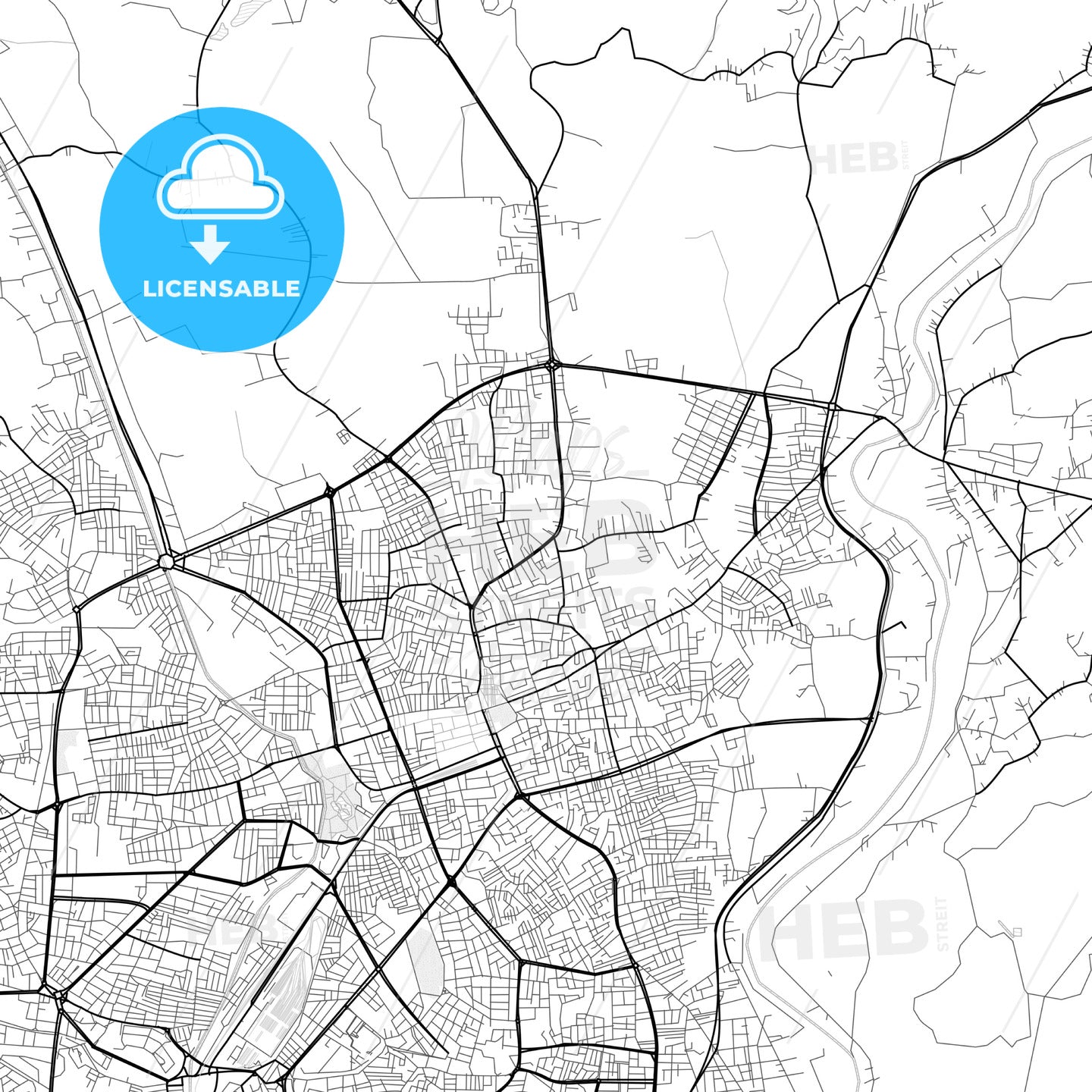 Vector PDF map of Adapazarı, Turkey