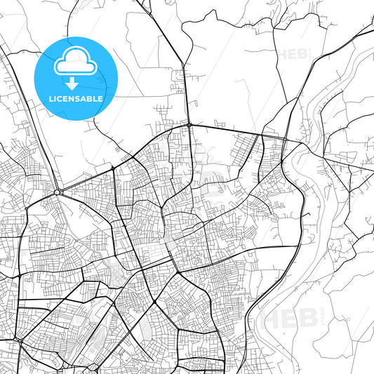 Vector PDF map of Adapazarı, Turkey