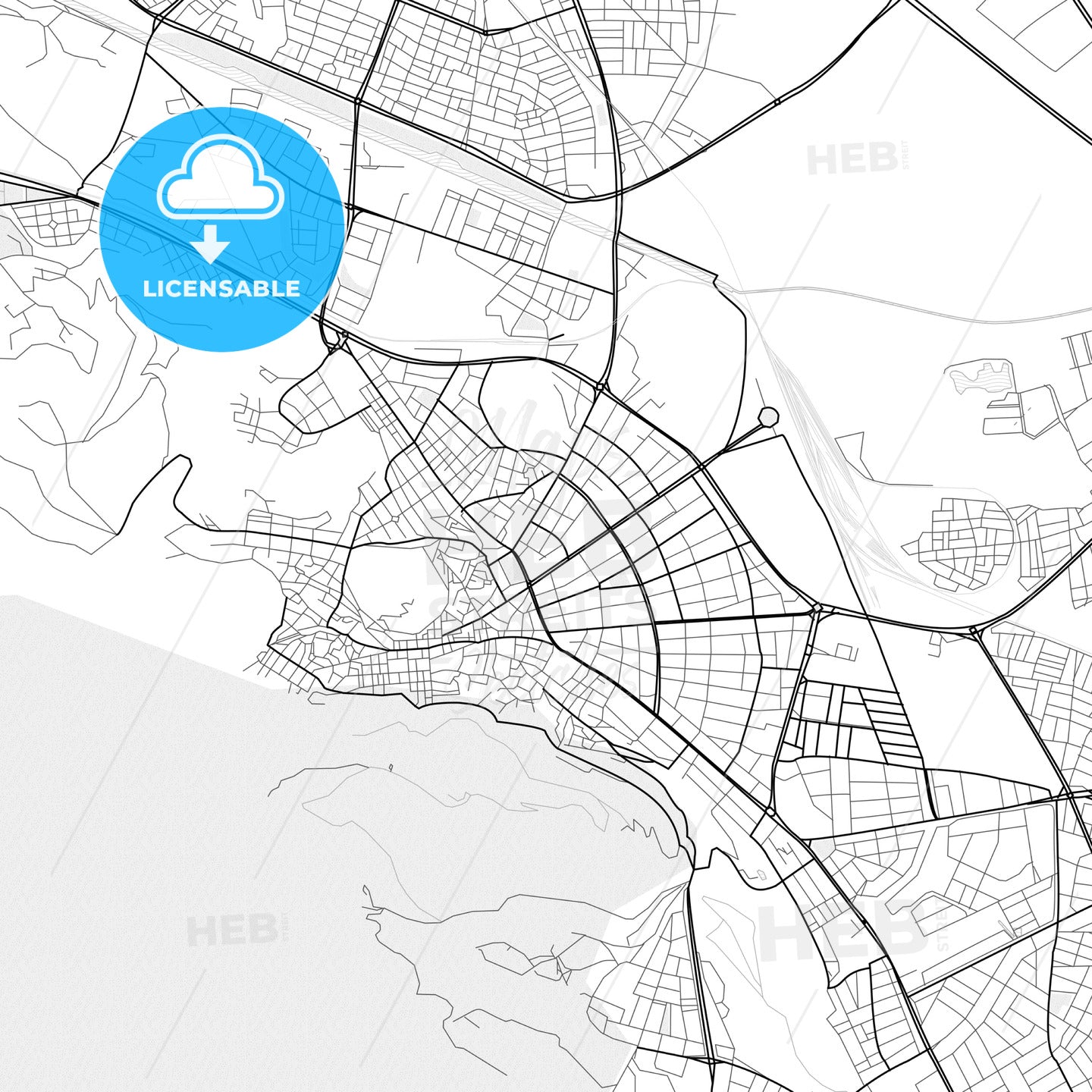 Vector PDF map of Afyon, Turkey