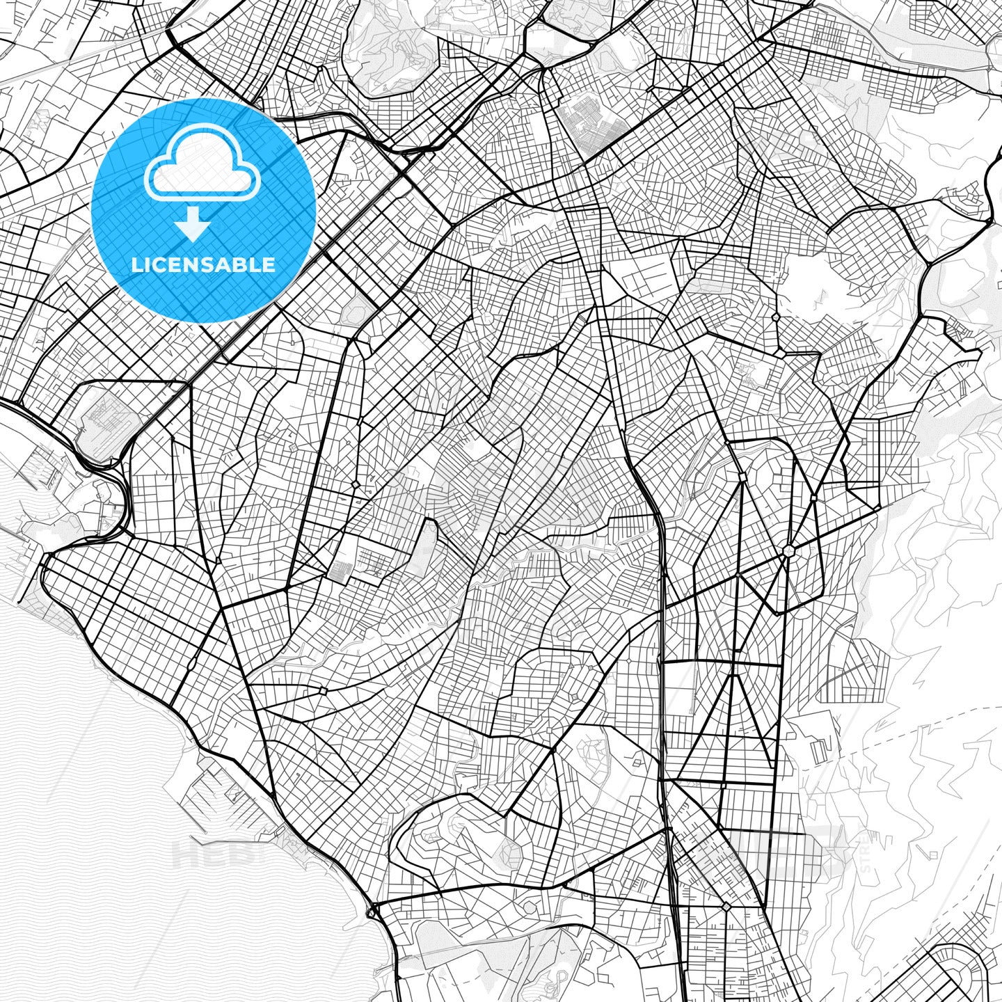 Vector PDF map of Agios Dimitrios, Greece