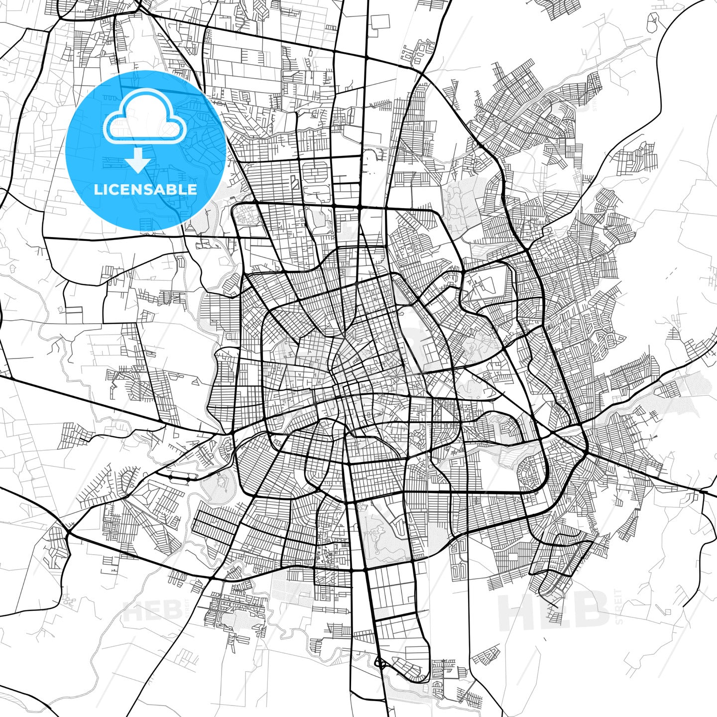 Vector PDF map of Aguascalientes, Mexico