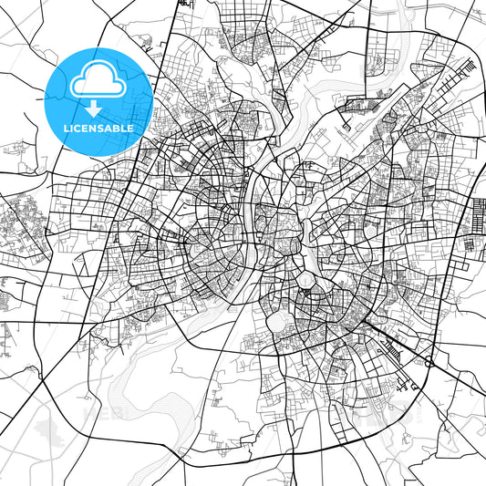 Vector PDF map of Ahmedabad, India