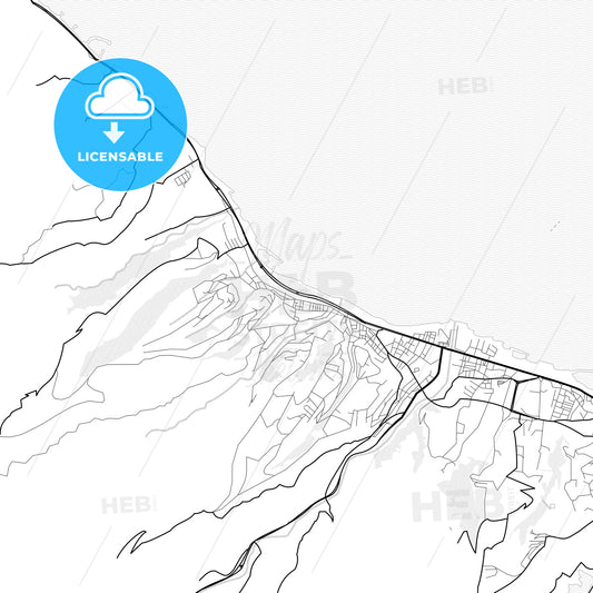 Vector PDF map of Akçaabat, Turkey