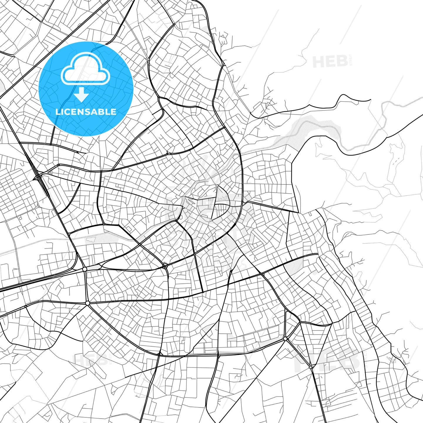 Vector PDF map of Aksaray, Turkey