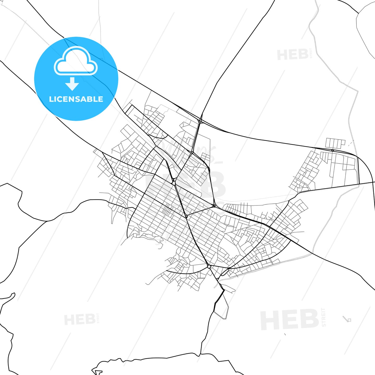 Vector PDF map of Alaşehir, Turkey - HEBSTREITS