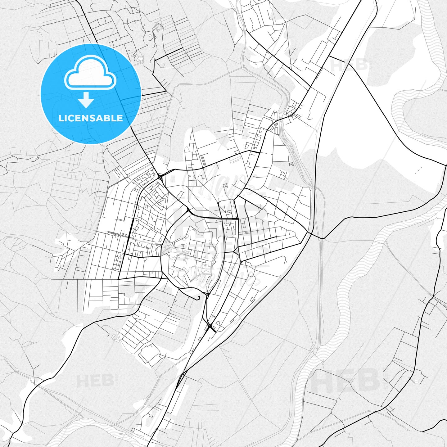Vector PDF map of Alba Iulia, Romania