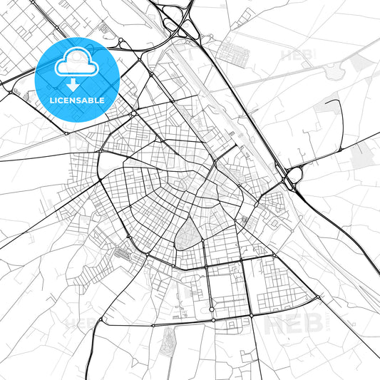 Vector PDF map of Albacete, Spain