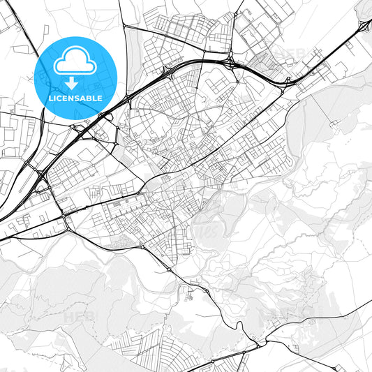 Vector PDF map of Alcalá de Henares, Spain