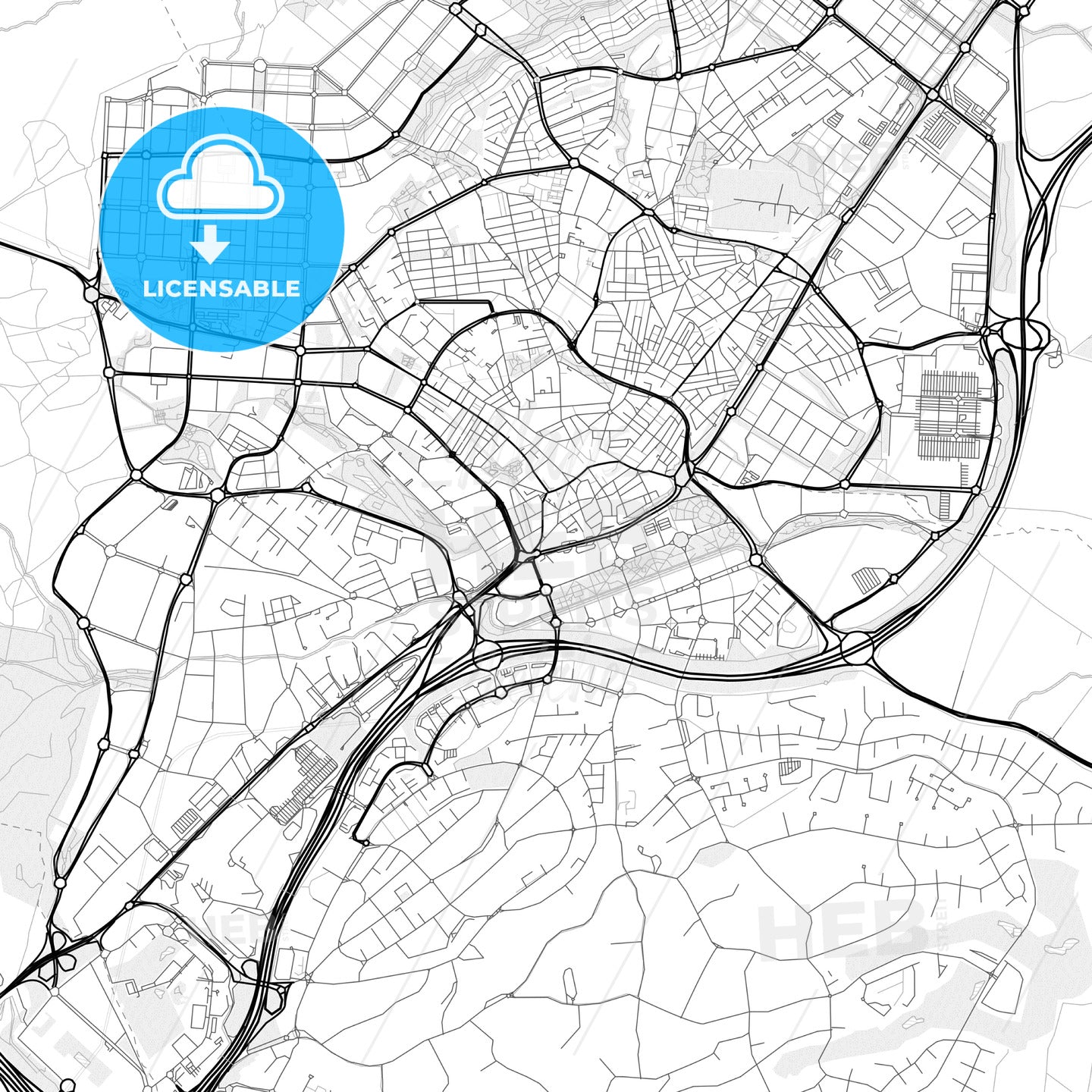Vector PDF map of Alcobendas, Spain
